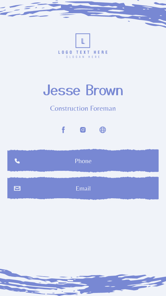 Construction Building Foreman Digital Business Card