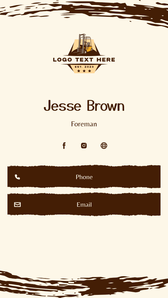 Construction Building Foreman Digital Business Card Preview