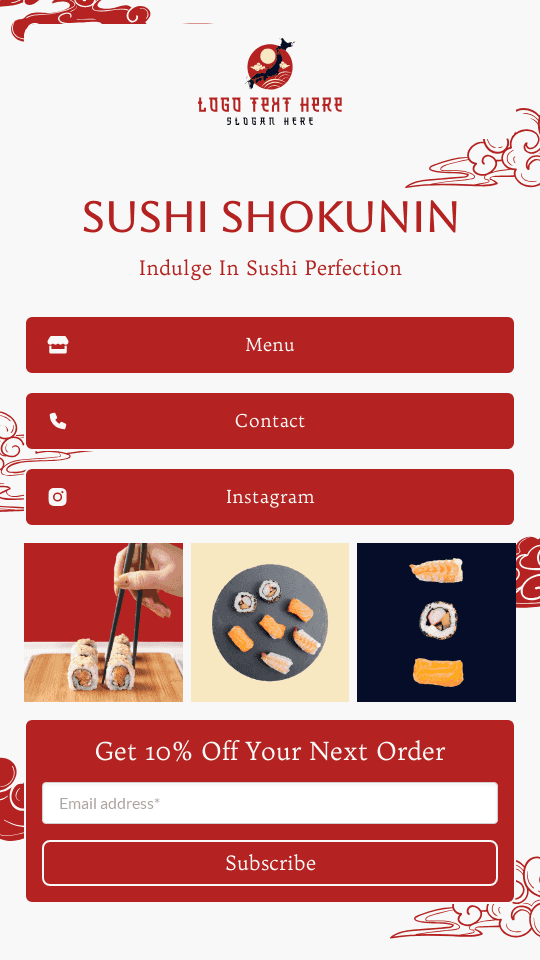 Pizza Restaurant Bio link template