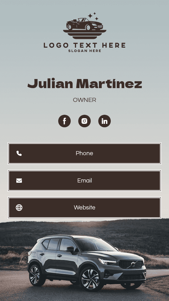 EV Brand Owner Digital Business Card Preview