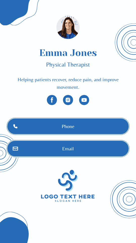 Physical Therapy Expert Digital Business Card Preview