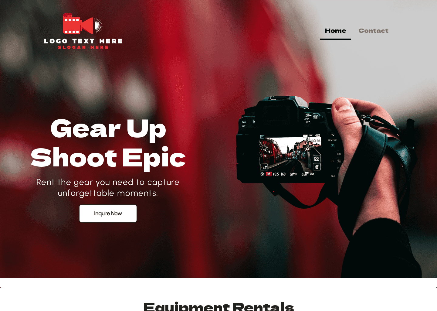 Camera Rental Service Website Preview