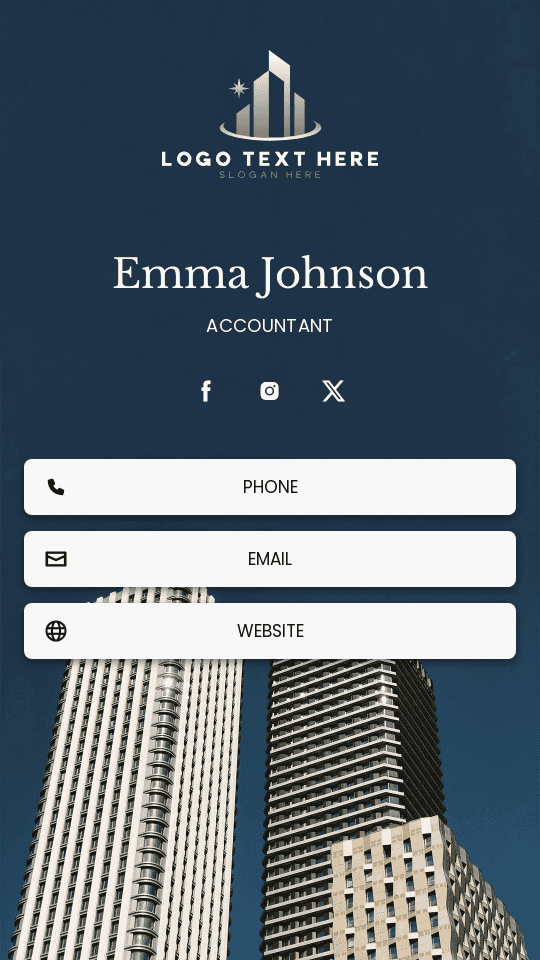 Corporate Credit Accountant Digital Business Card Preview