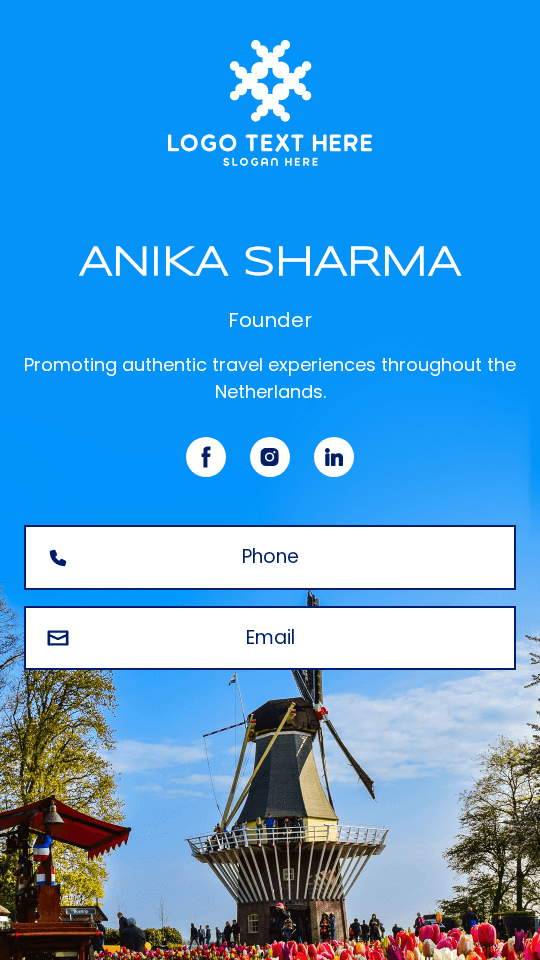 Local Tourism Founder Digital Business Card Preview