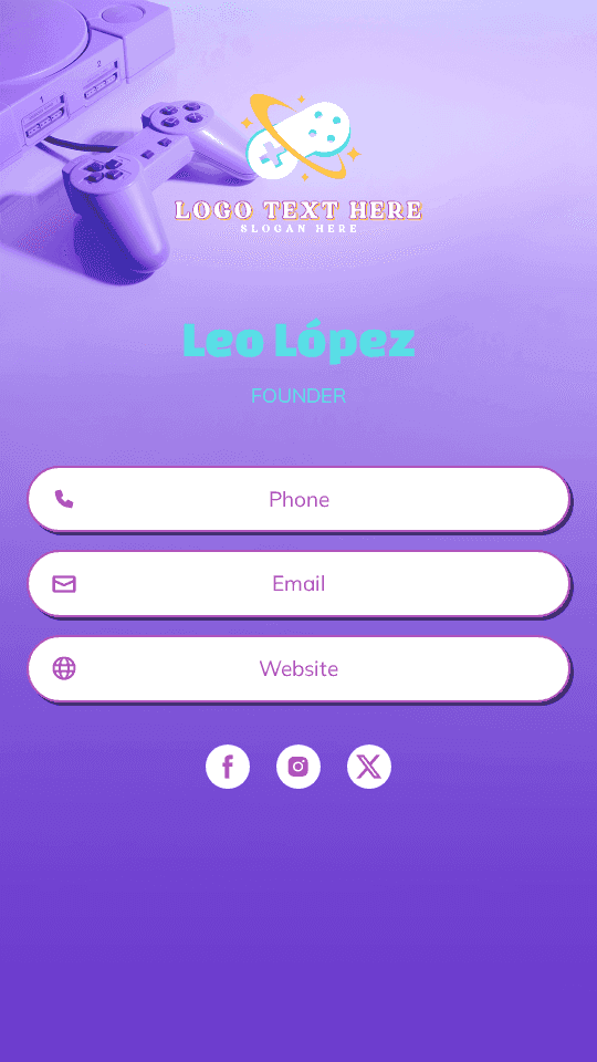 Game Console Owner Digital Business Card