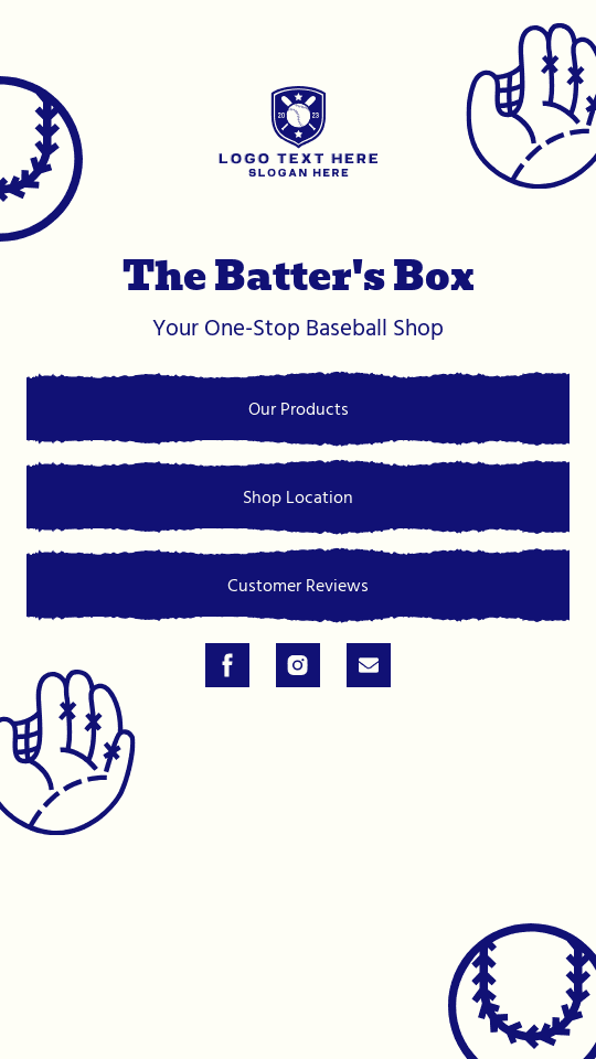 Baseball Gear Store Website