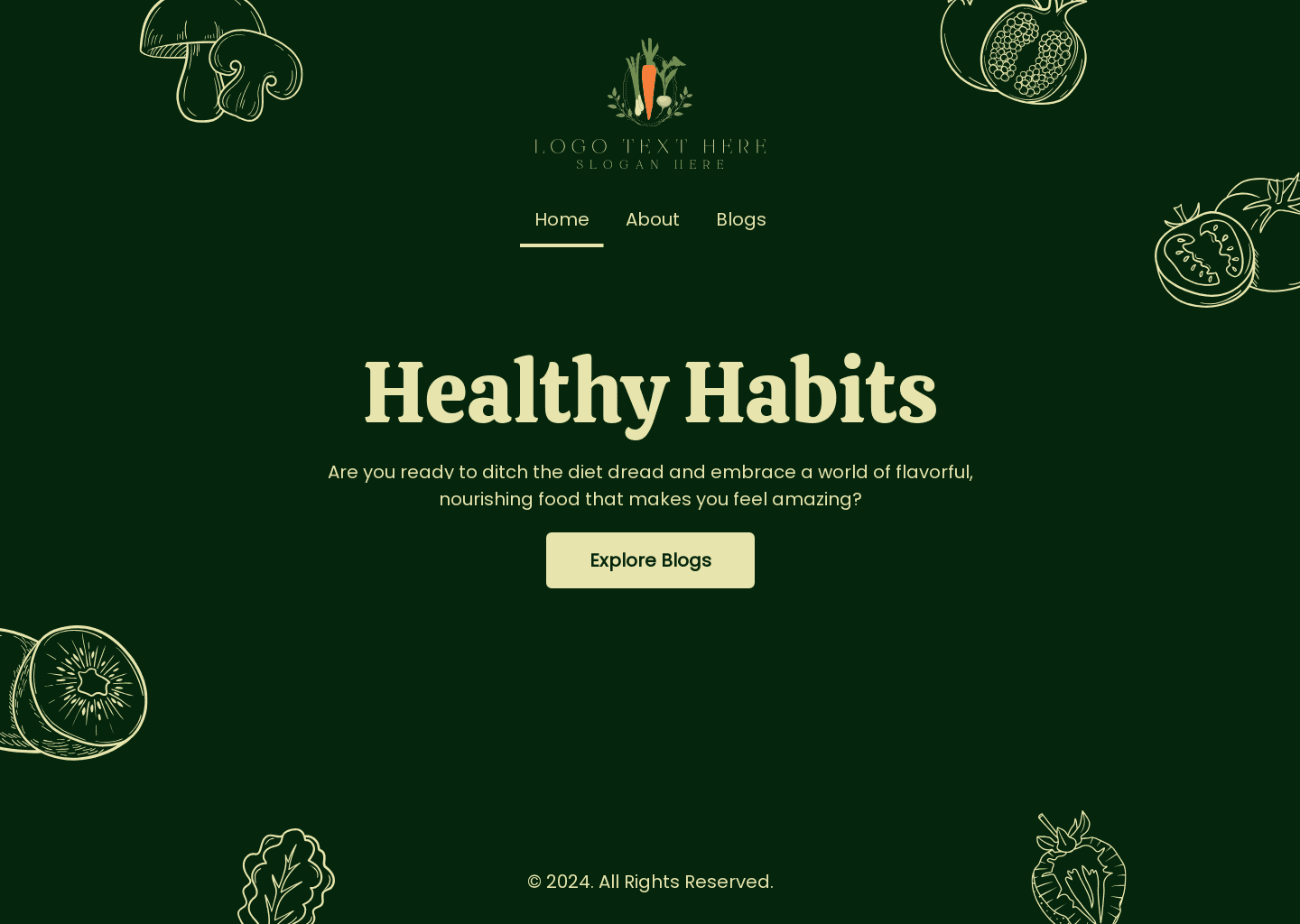Healthy Food Blog Website Preview