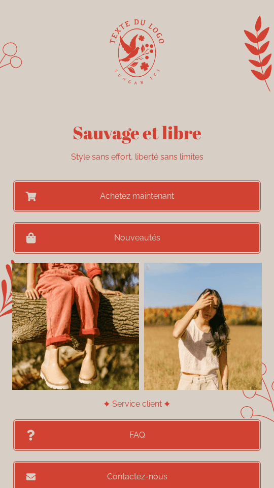 Style de mode Link in Bio Preview