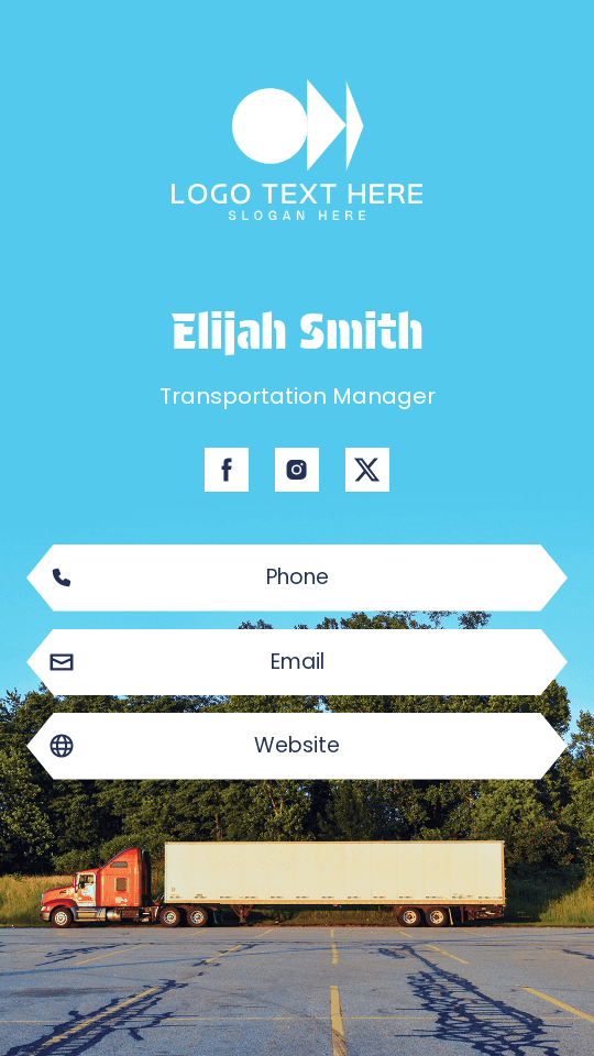 Logistics Transportation Manager Digital Business Card Preview