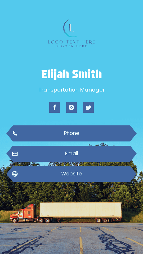 Logistics Transportation Manager Digital Business Card