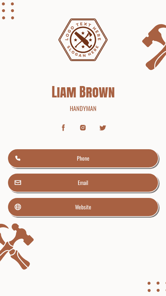 Home Renovation Handyman Digital Business Card