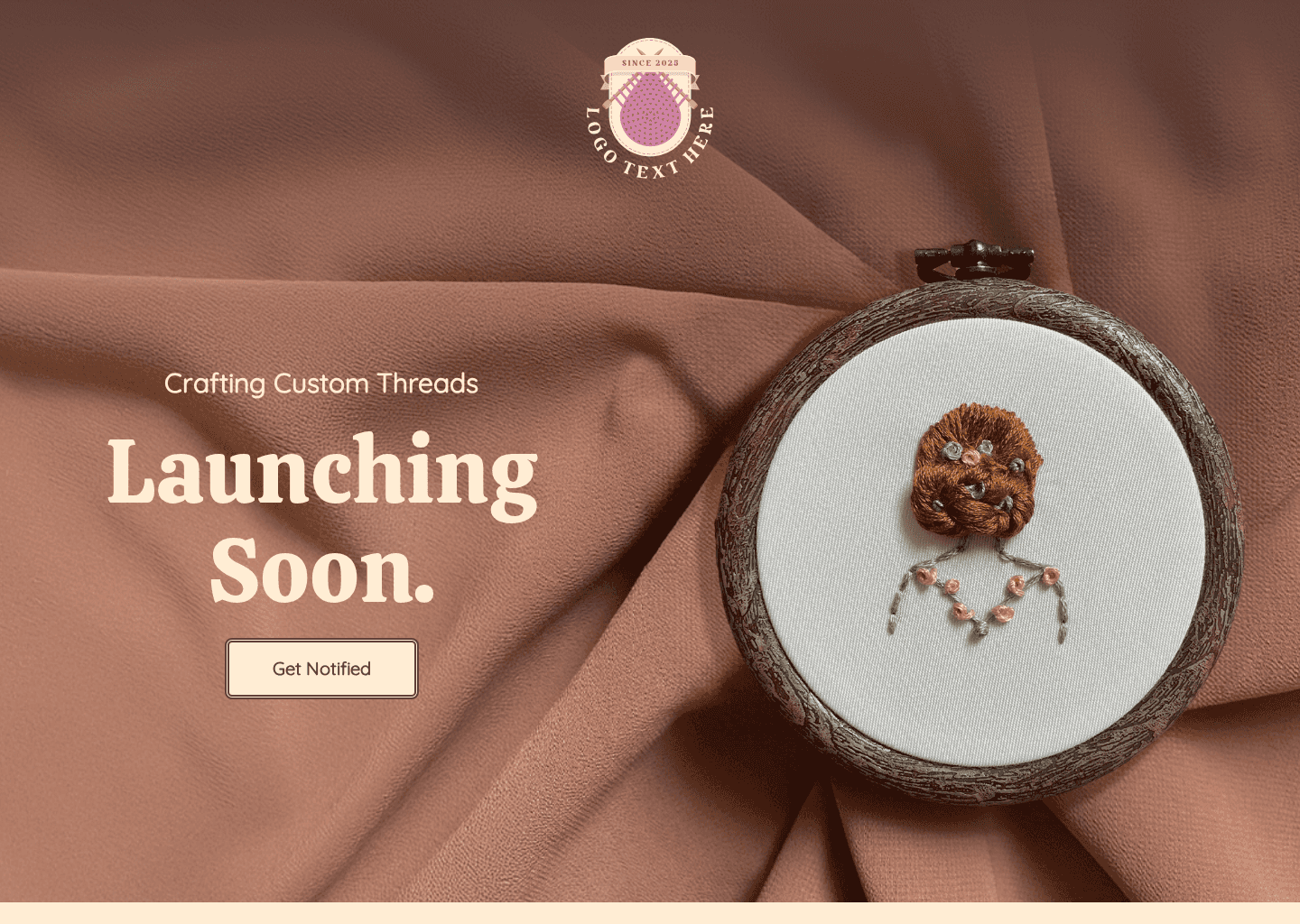 Handmade Embroidery Launch Website Preview