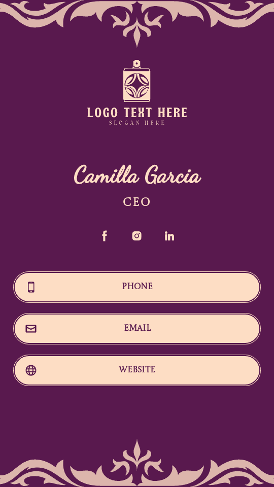 Perfume Boutique CEO Digital Business Card