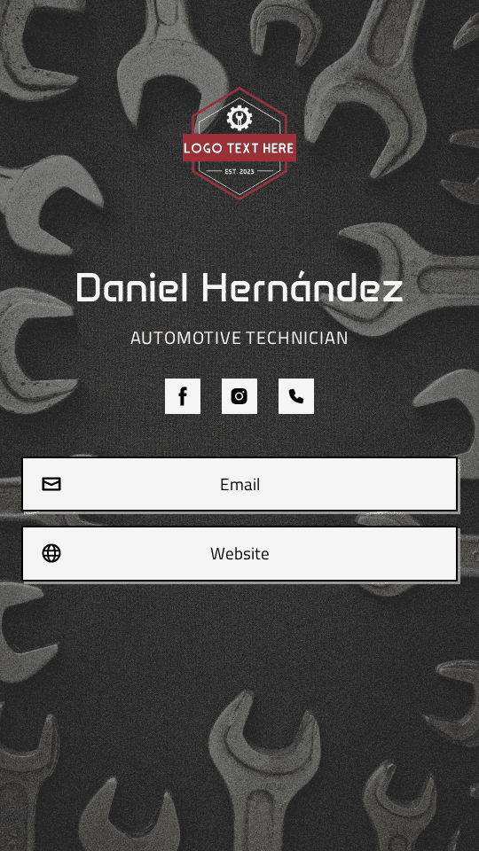 Vehicle Automotive Technician Digital Business Card Preview