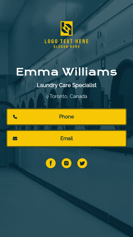 Laundry Care Specialist Digital Business Card