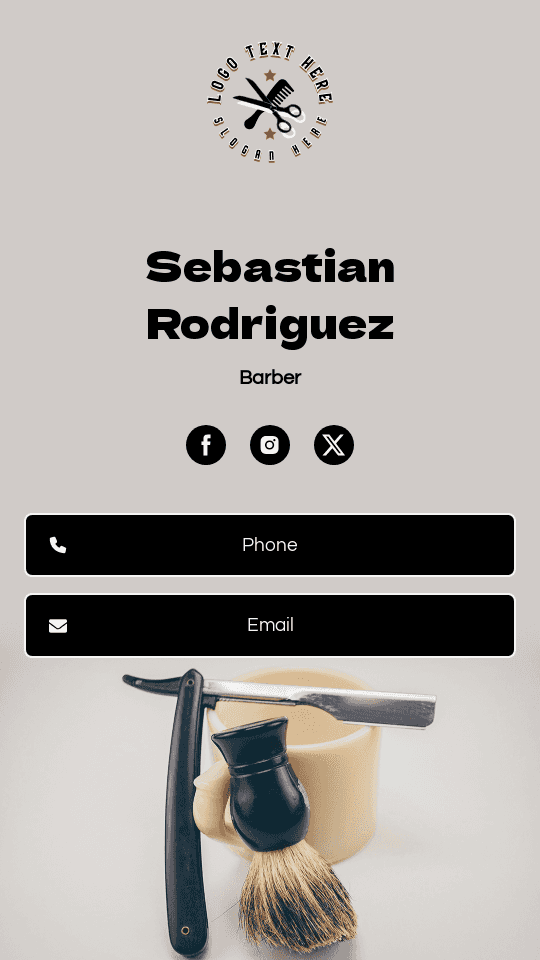 Professional Senior Barber Digital Business Card Preview