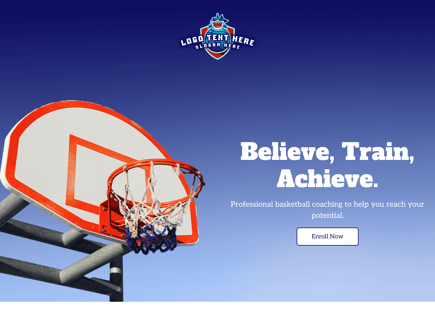 Basketball Coaching Program Website Preview