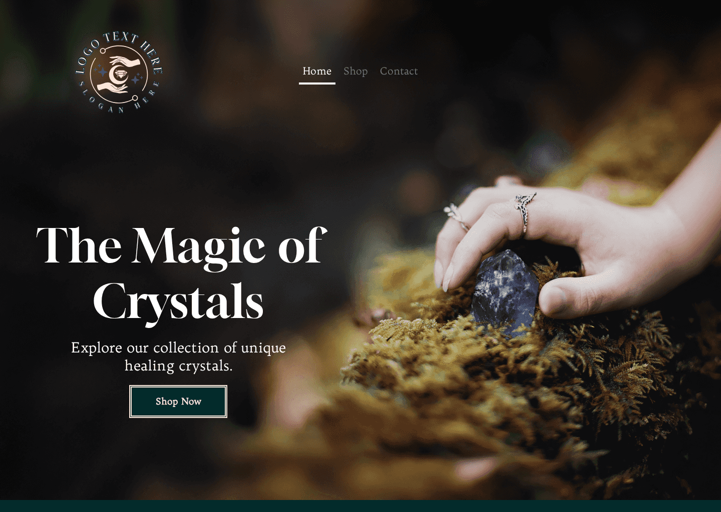 Holistic Crystal Shop Website Preview