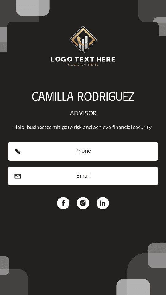 Financial Insurance Advisor Digital Business Card Preview