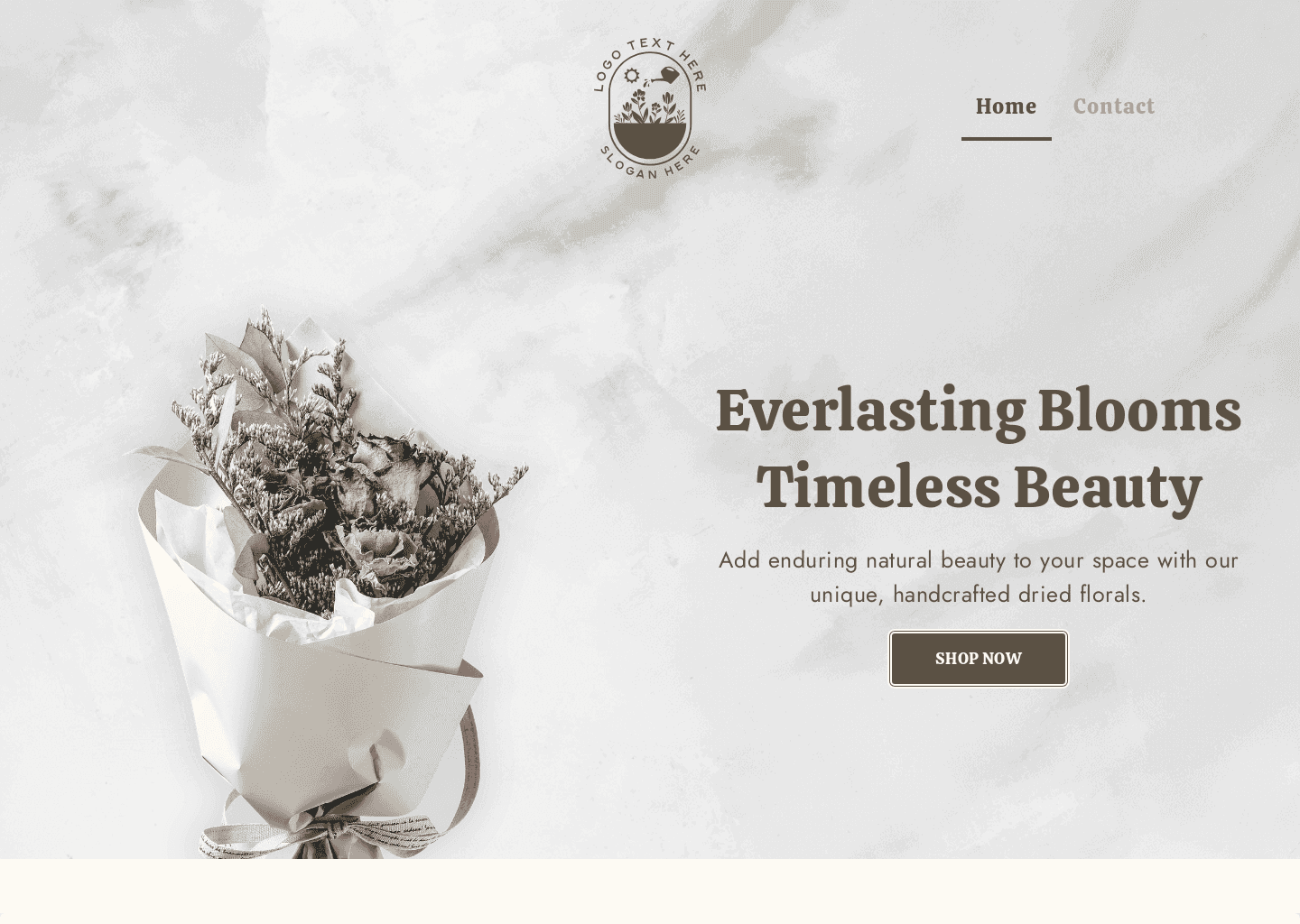 Dried Floral Boutique Website Preview