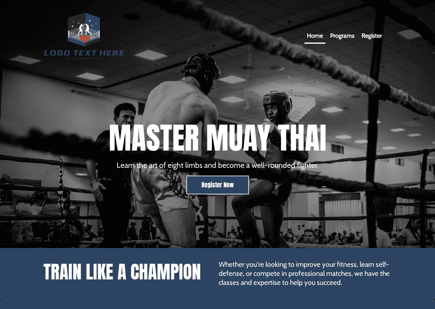 Muay Thai Training Website Preview