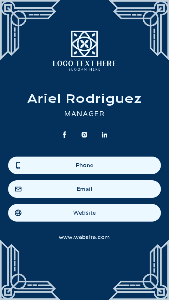 Interior Design Manager Digital Business Card