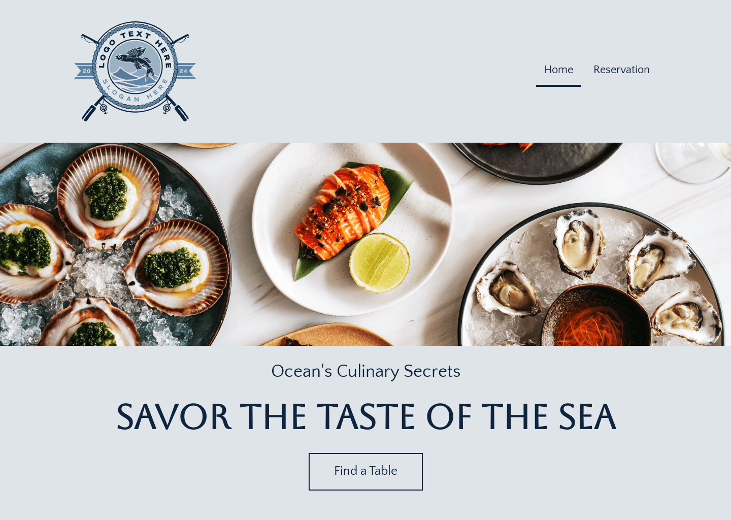 Gourmet Seafood Restaurant website design
