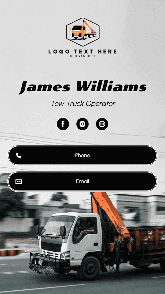 Car Towing Operator Digital Business Card