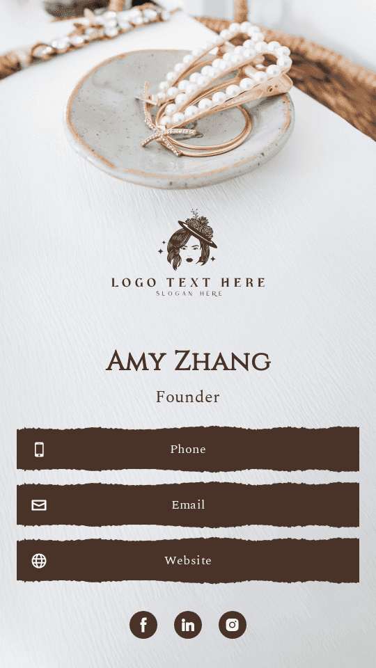 Hair Accessory Founder Digital Business Card