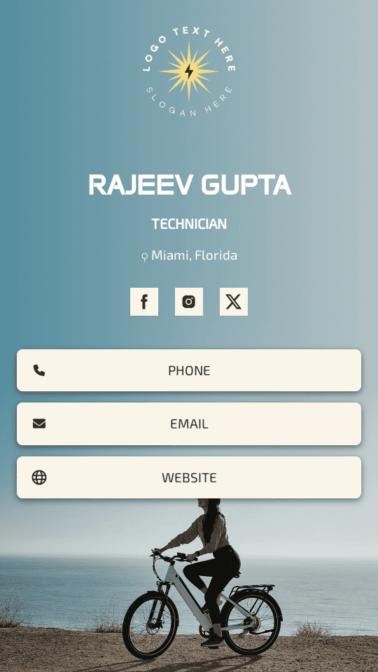 Ebike Shop Technician Digital Business Card Preview