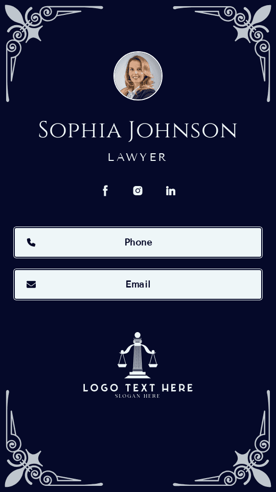 Legal Judiciary Lawyer Digital Business Card Preview