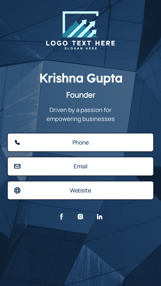 Finance Consultancy Founder Digital Business Card