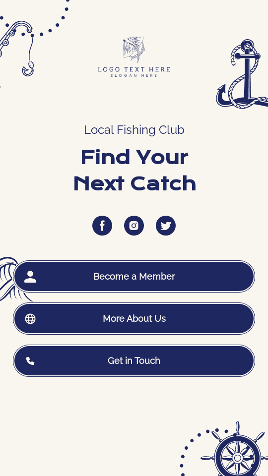 Local Fishing Club Link In Bio Design