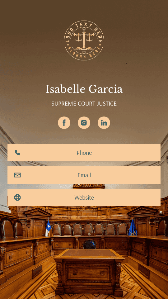 Supreme Court Judge Digital Business Card Preview