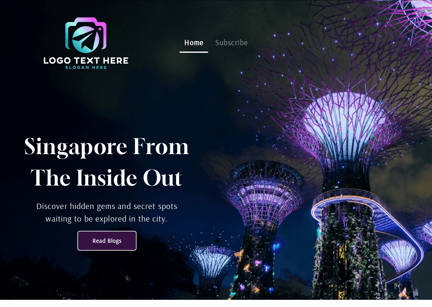 Singapore Adventure Blog Website Preview