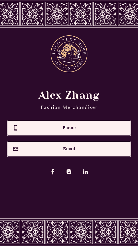 Fashion Merchandiser Digital Business Card