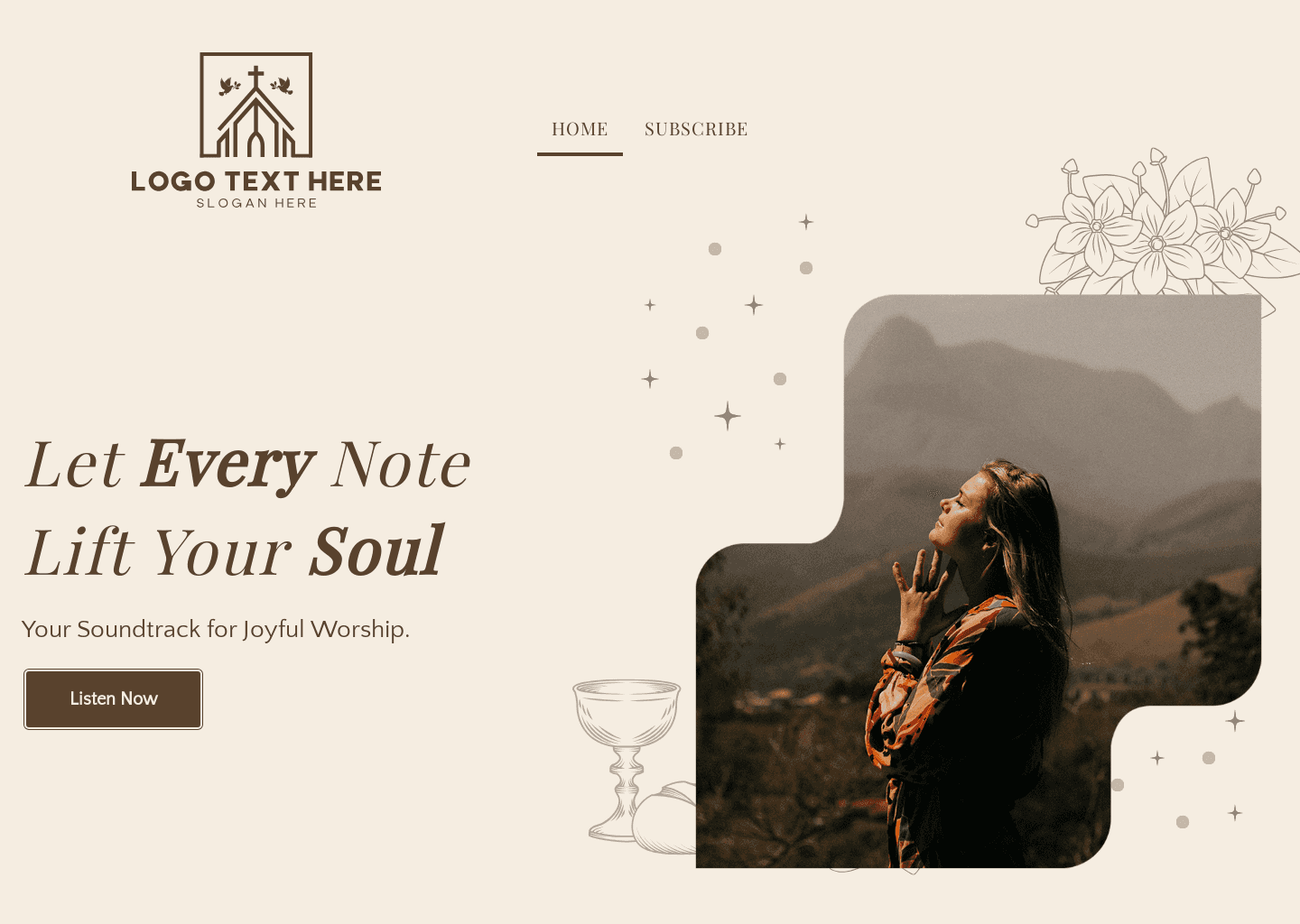 Praise Songs Playlist Website Preview