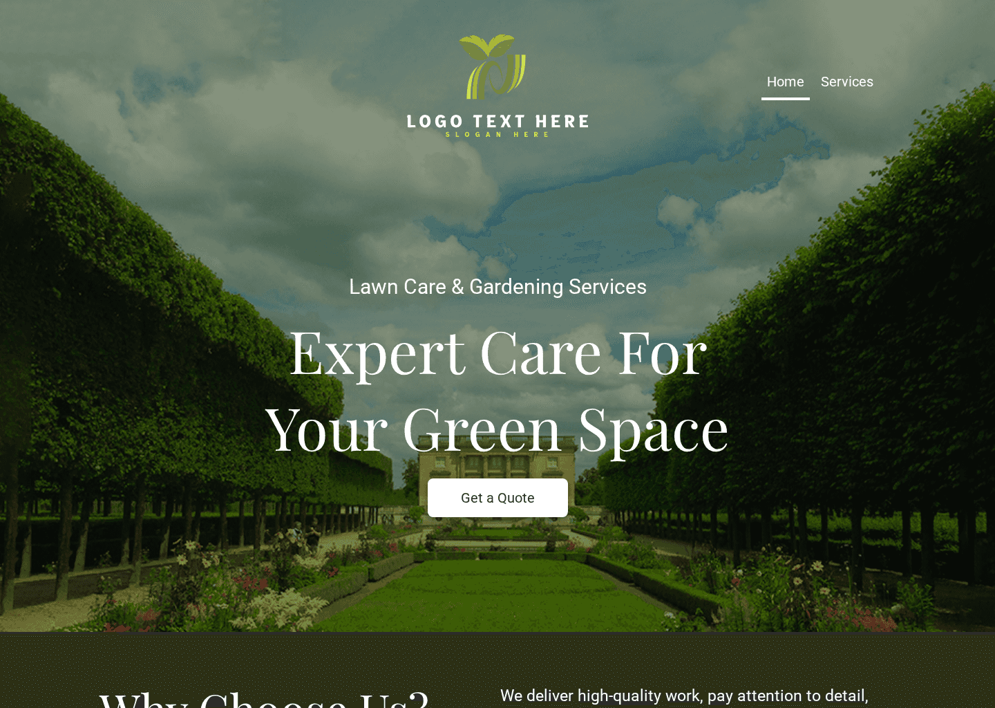 Landscape Gardening Maintenance Website Preview