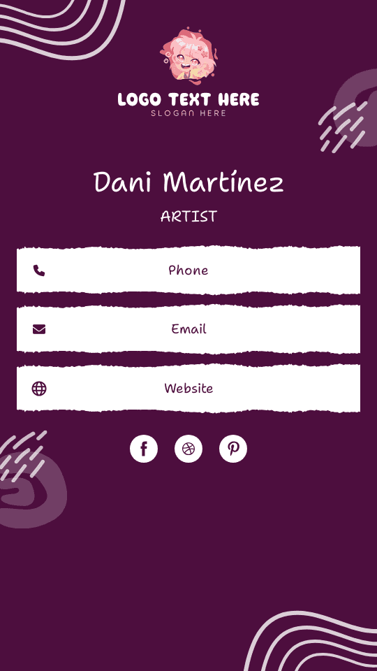 Anime Manga Artist Digital Business Card