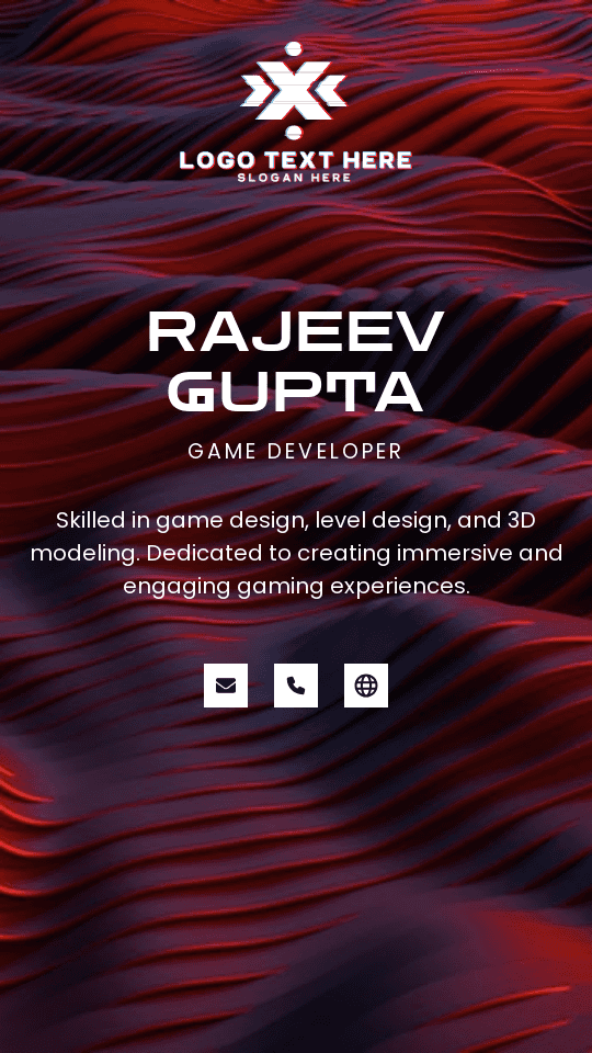 Video Game Developer Digital Business Card