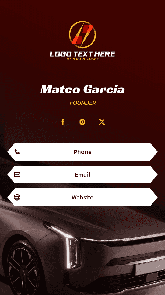 Electric Automotive Founder Digital Business Card Preview