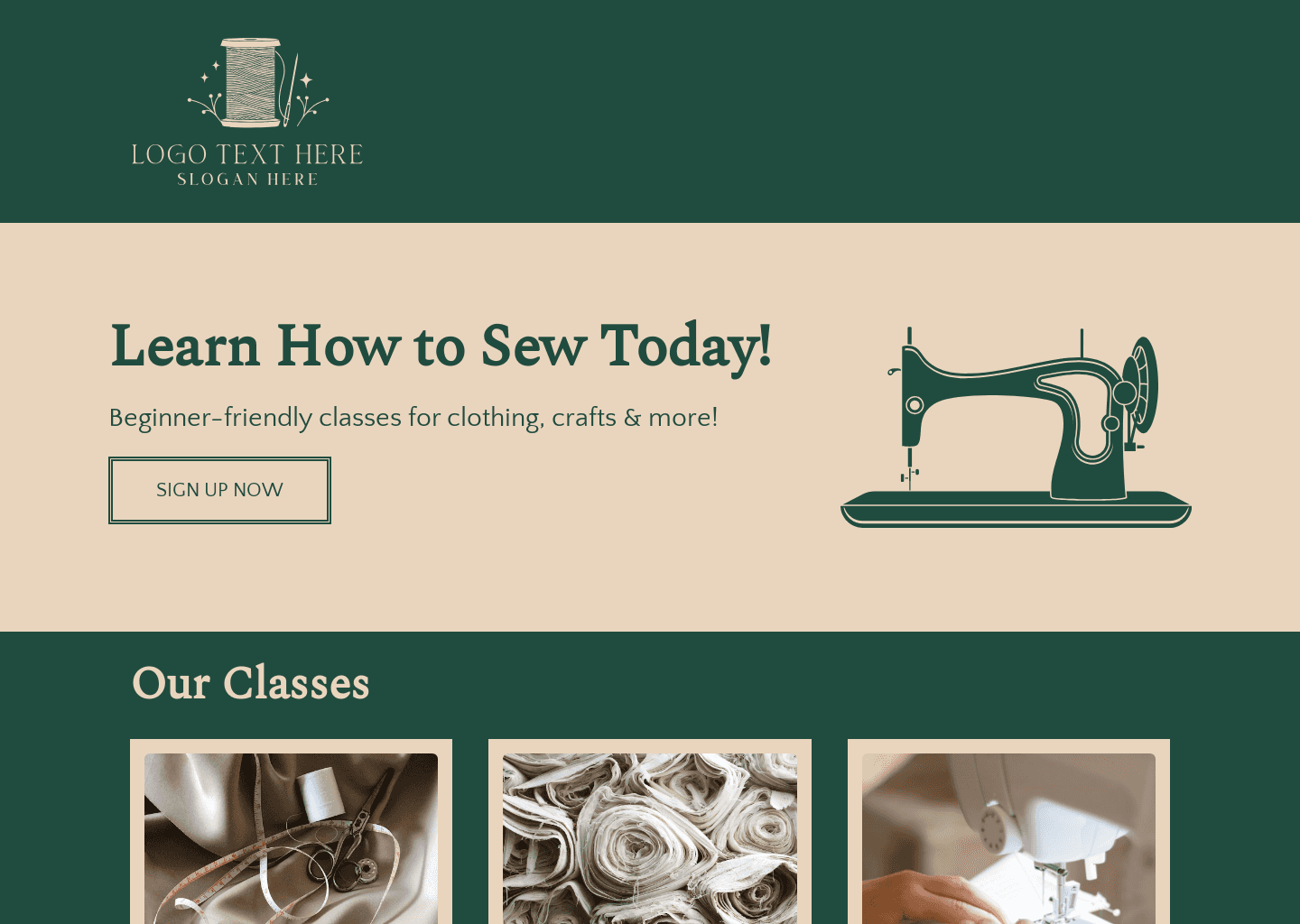 Sewing Classes Website