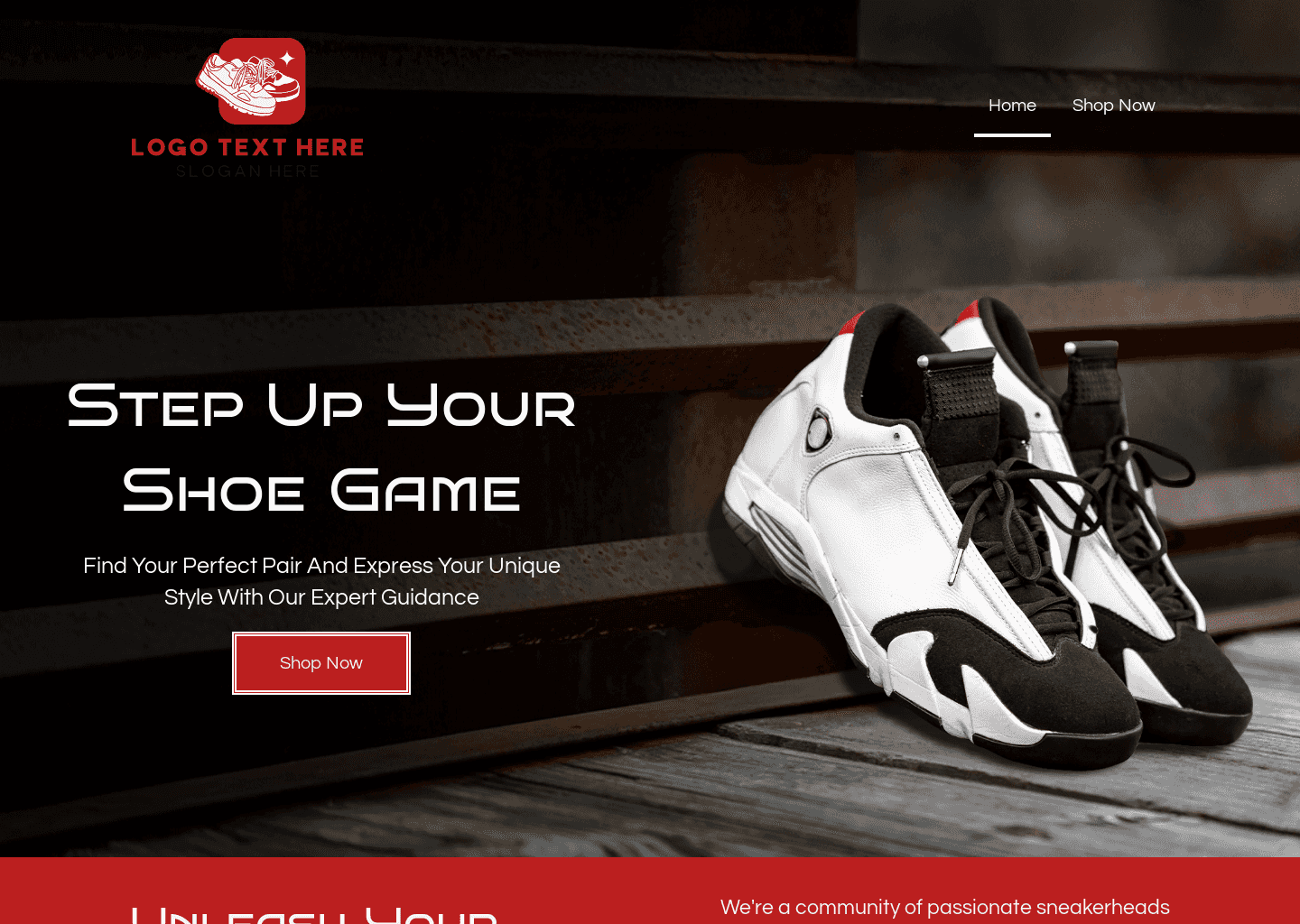 Menswear Sneakers Shop Website Preview