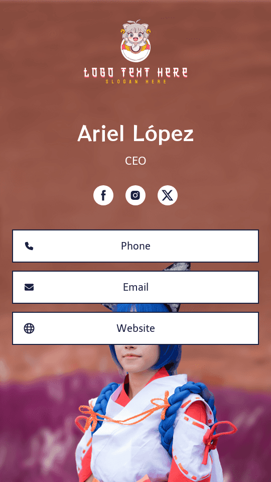 Cosplay Shop CEO Digital Business Card Preview