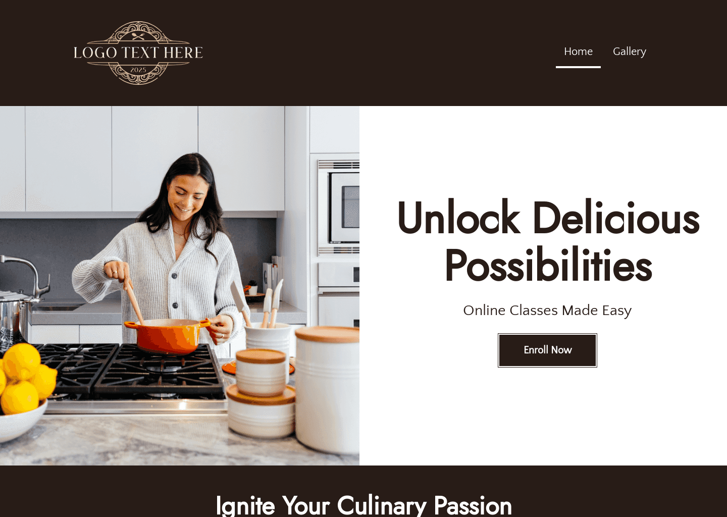Online Cooking Class Website Preview