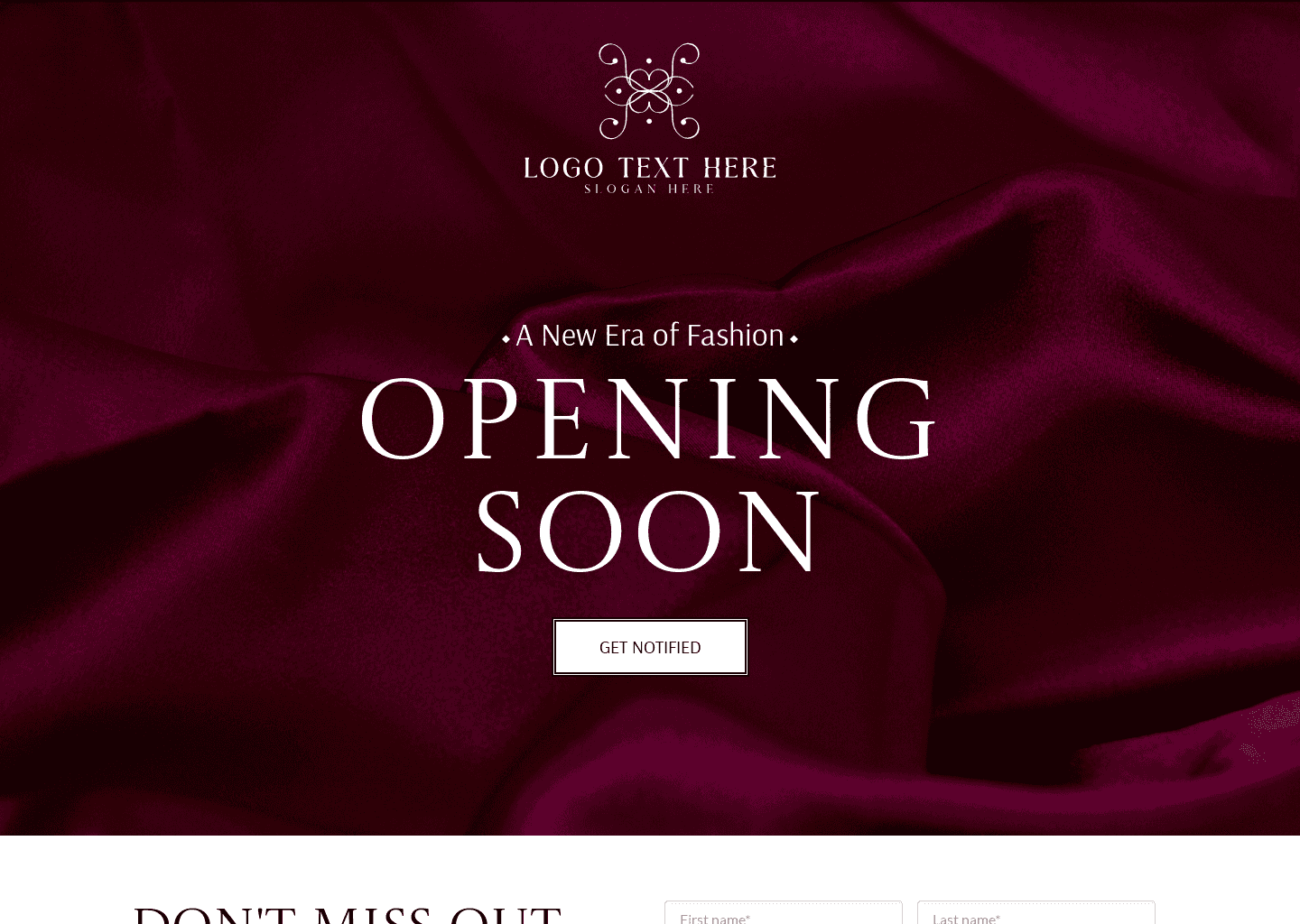 Fashion Opening Soon Website