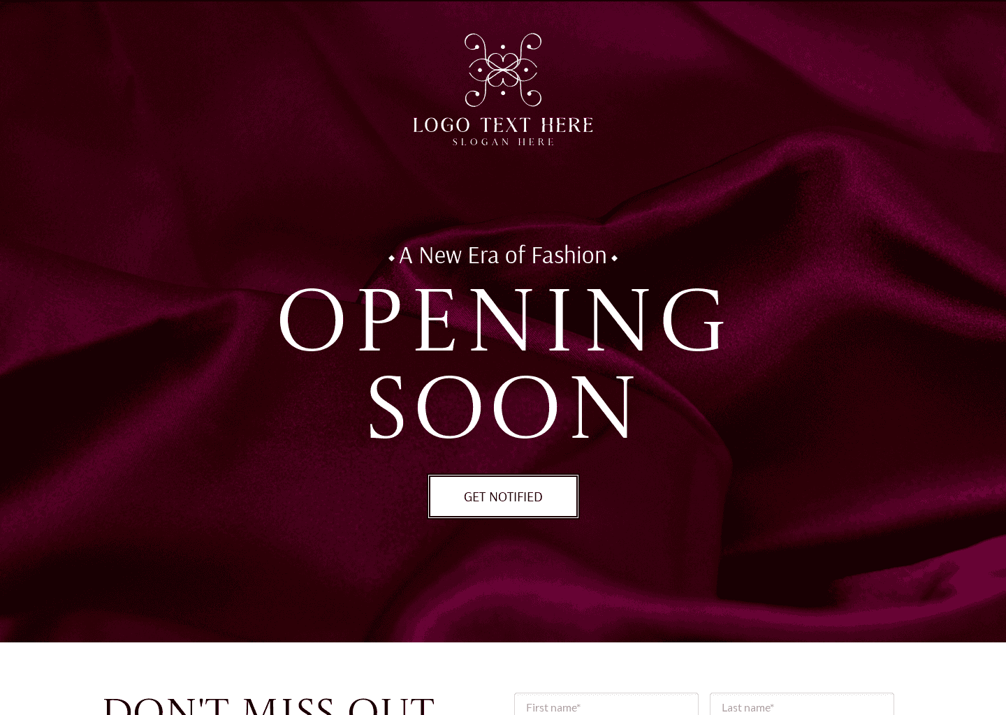 Fashion Opening Soon Website