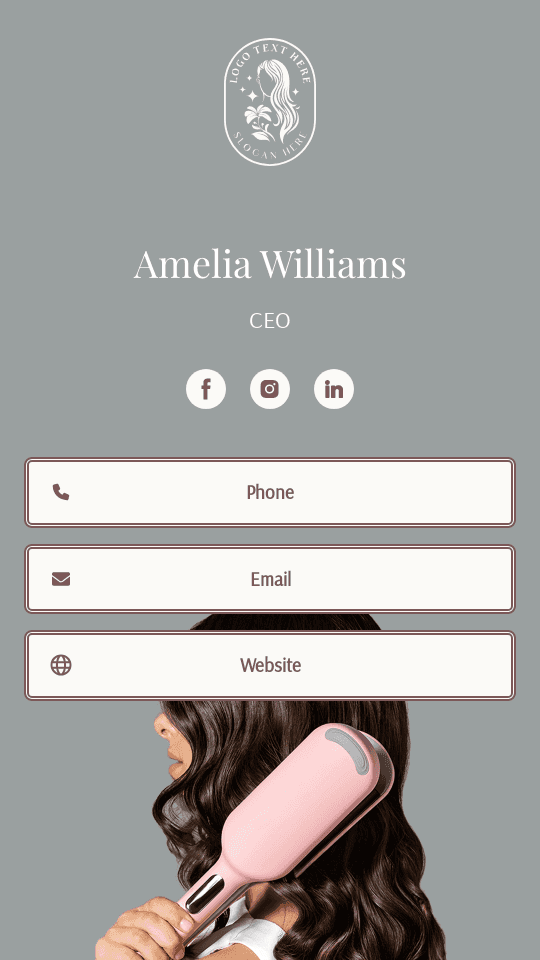 Hair Product CEO Digital Business Card Preview