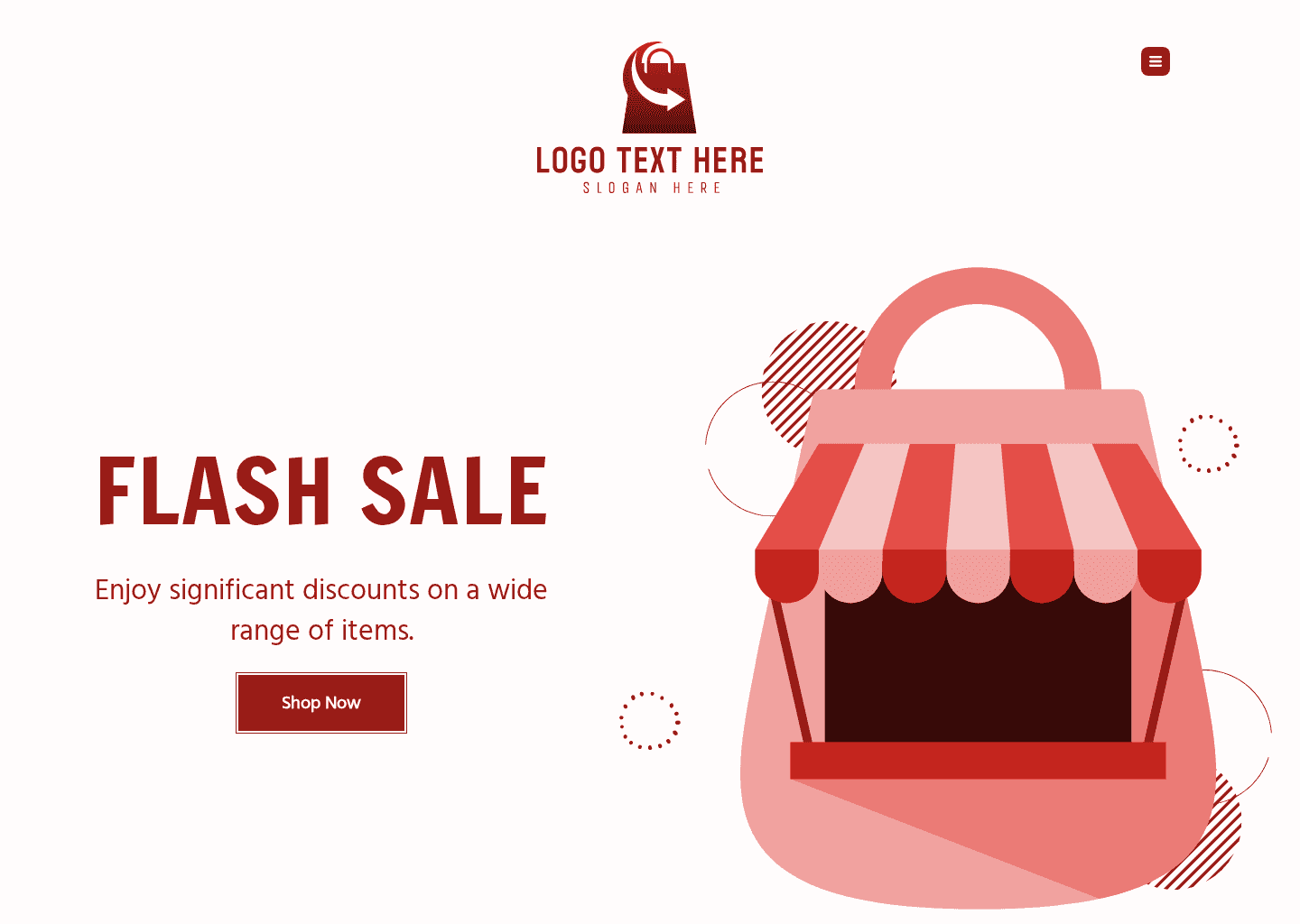 Generic Minimalist Sale Website Preview