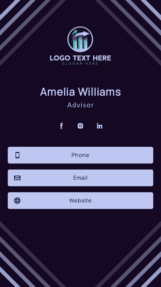 Professional Financial Advisor Digital Business Card Preview